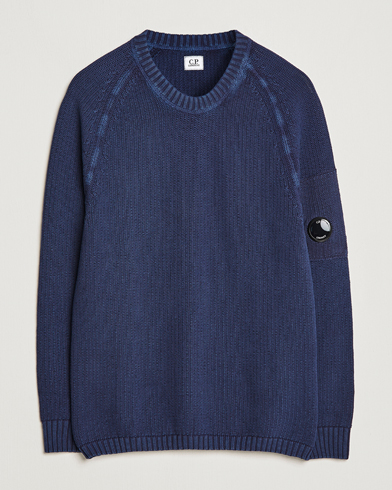 Herre |  | C.P. Company | Cotton Crepe Special Dyed Knitted Crewneck Navy