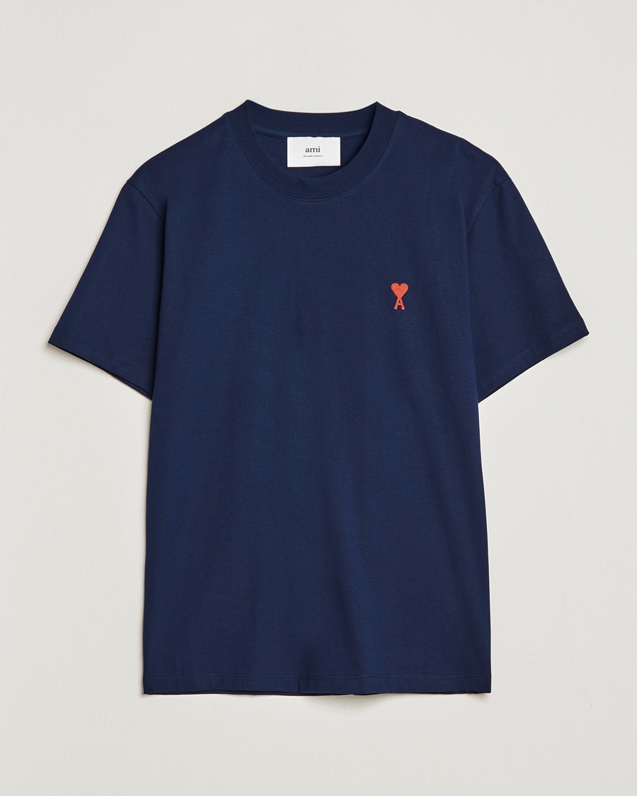 Herre | | AMI | Heart Logo T-Shirt Navy
