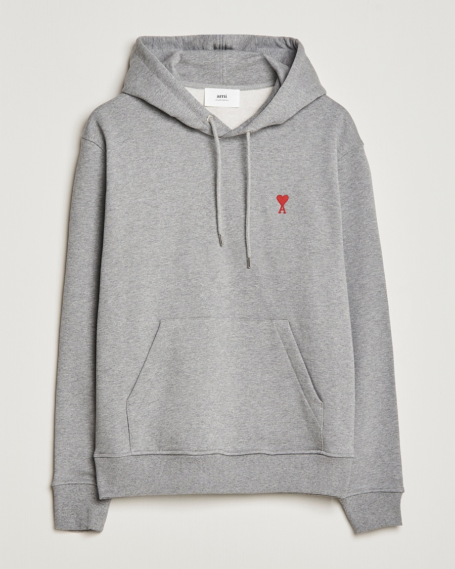 Herre | | AMI | Heart Logo Hoodie Heather Grey