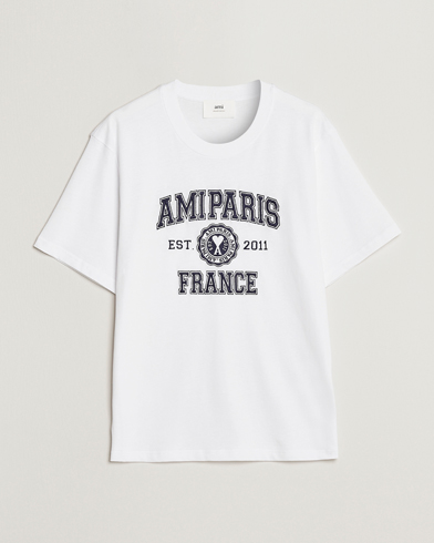 Herre | Kortermede t-shirts | AMI | Paris College T-Shirt White