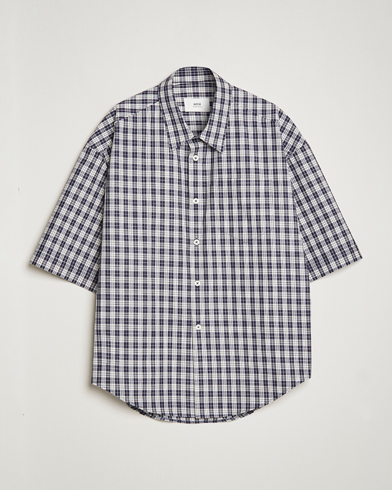 Herre | Kortermede skjorter | AMI | Boxy Fit Short Sleeve Shirt Navy Check