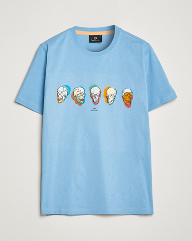 Herre | Paul Smith | PS Paul Smith | Organic Cotton Skull T-Shirt Light Blue