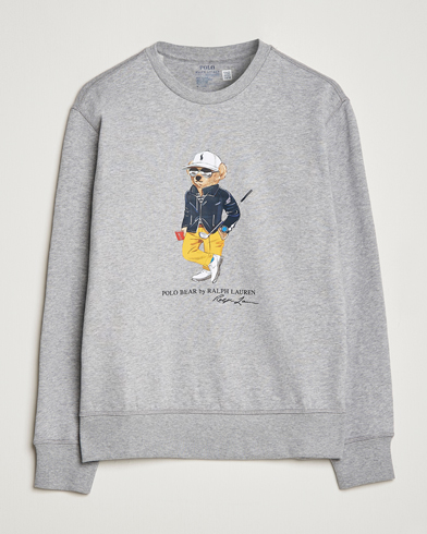Herre | Grå gensere | Polo Ralph Lauren Golf | Magic Fleece Printed Bear Sweatshirt Andover Heather