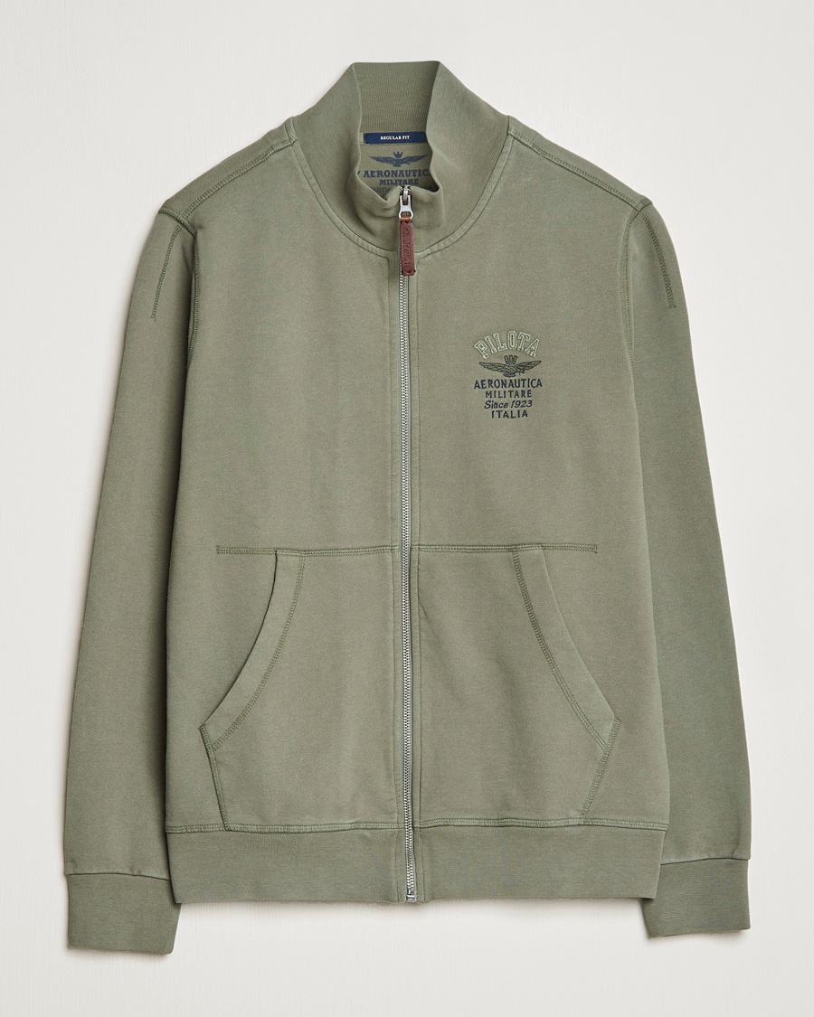 Herre | | Aeronautica Militare | Full Zip Sweater Green