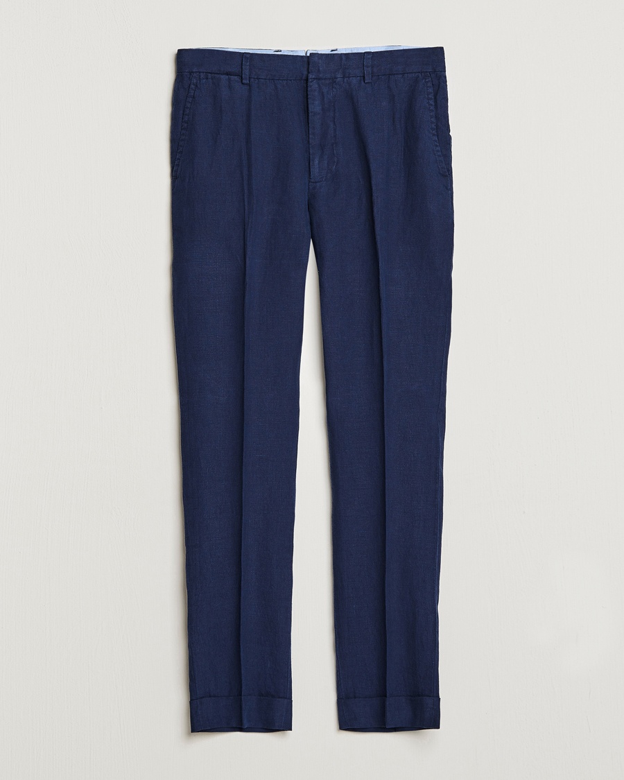 Herre | World of Ralph Lauren | Polo Ralph Lauren | Linen Pleated Trousers Navy