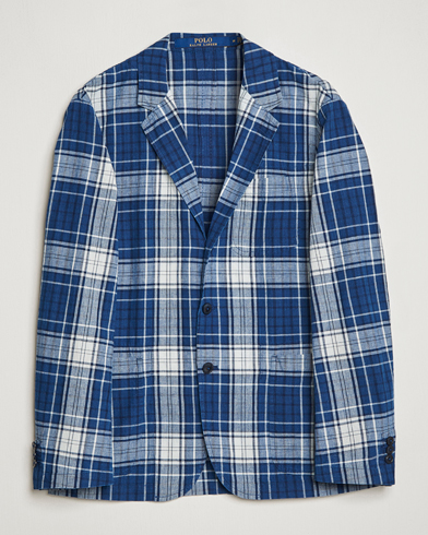 Herre | Bomullsblazer | Polo Ralph Lauren | Madras Indigo Checked Sportcoat Blue Multi