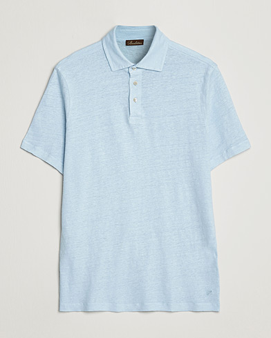 Herre | Kortermet piké | Stenströms | Linen Polo Shirt Light Blue