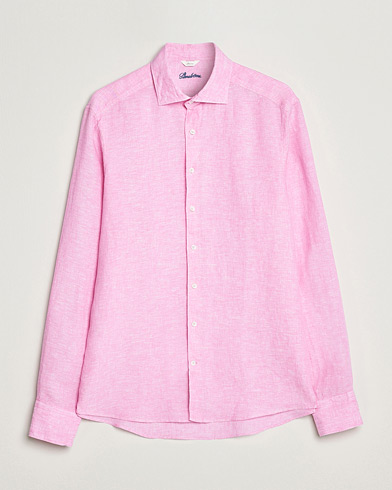 Herre |  | Stenströms | Slimline Cut Away Linen Shirt Pink