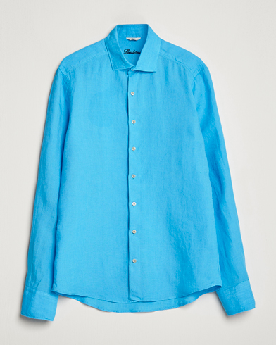 Herre |  | Stenströms | Slimline Cut Away Linen Shirt High Blue