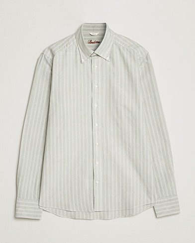 Herre |  | Stenströms | Slimline Washed Striped Oxford Shirt  Pistachio