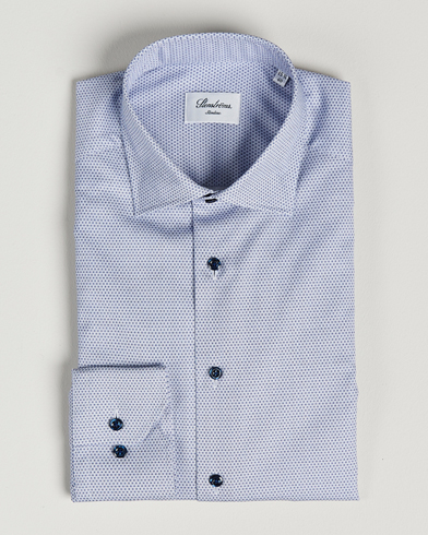 Herre | Businesskjorter | Stenströms | Slimline Cut Away Micro Print Shirt Blue