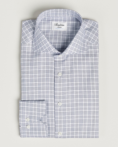 Herre | Businesskjorter | Stenströms | Slimline Cut Away Multicheck Shirt Blue