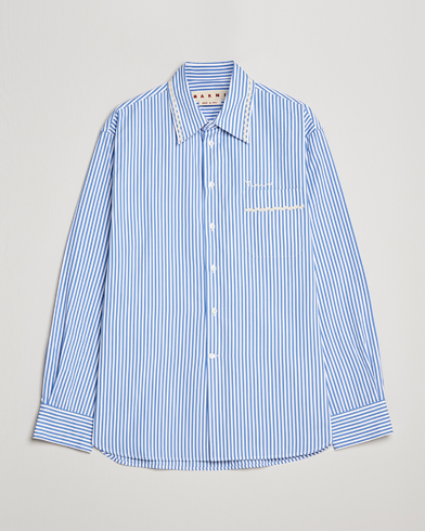 Herre |  | Marni | Striped Pocket Shirt Iris Blue