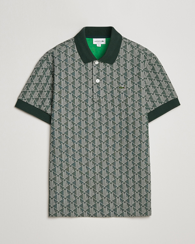Herre | Lacoste | Lacoste | Classic Fit Monogram Polo Green/Wood Shaving