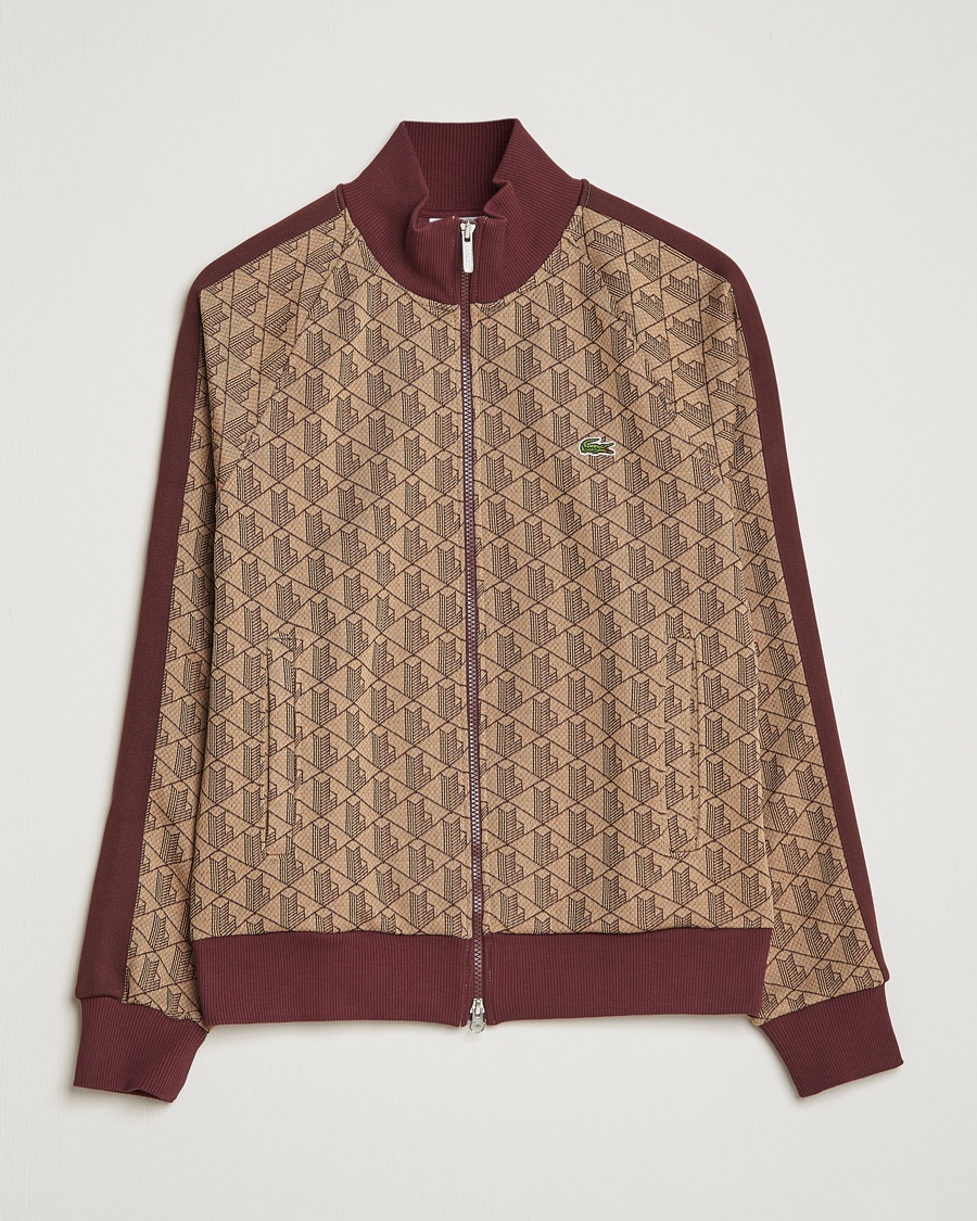 Herre | | Lacoste | Monogram Zip Sweatshirt Viennese/Expresso