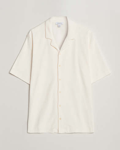 Herre | Terry | Sunspel | Towelling Camp Collar Shirt Archive White