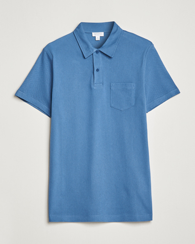 Herre |  | Sunspel | Riviera Polo Shirt Blue Stone