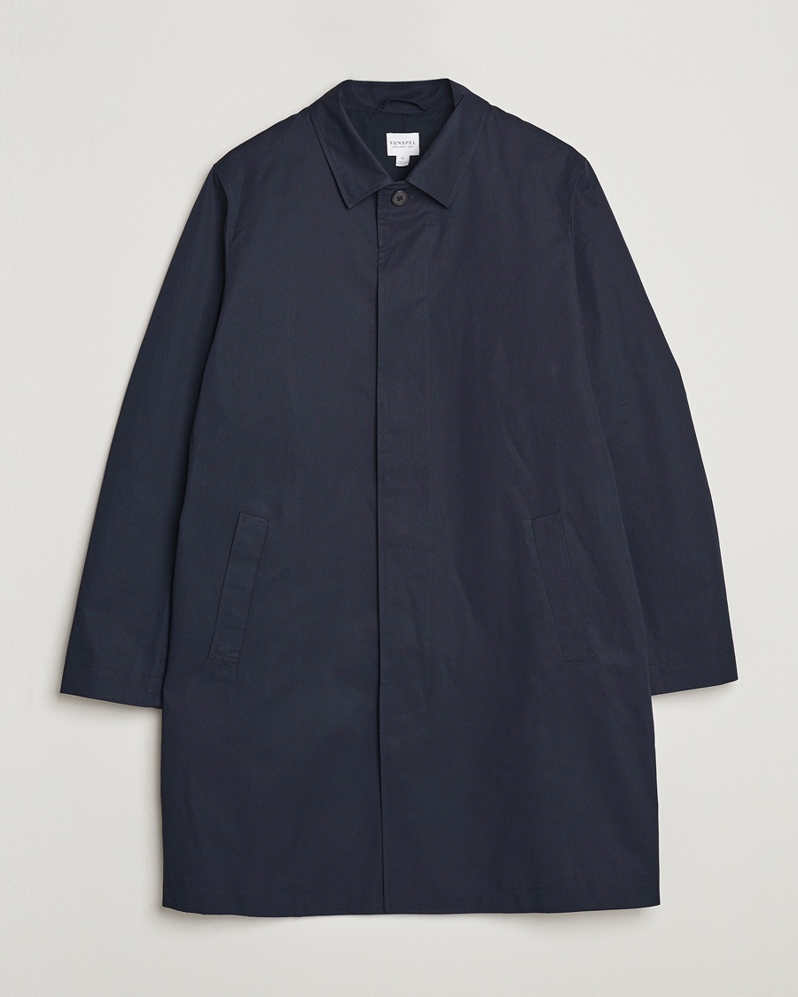 Herre | Jakker | Sunspel | Technical Cotton Mac Coat Navy