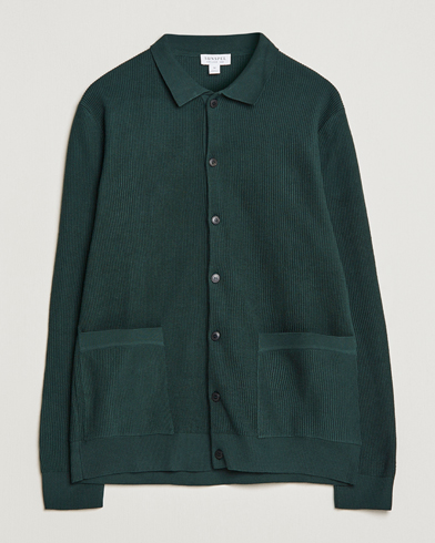 Herre |  | Sunspel | Knitted Cotton Jacket Seaweed