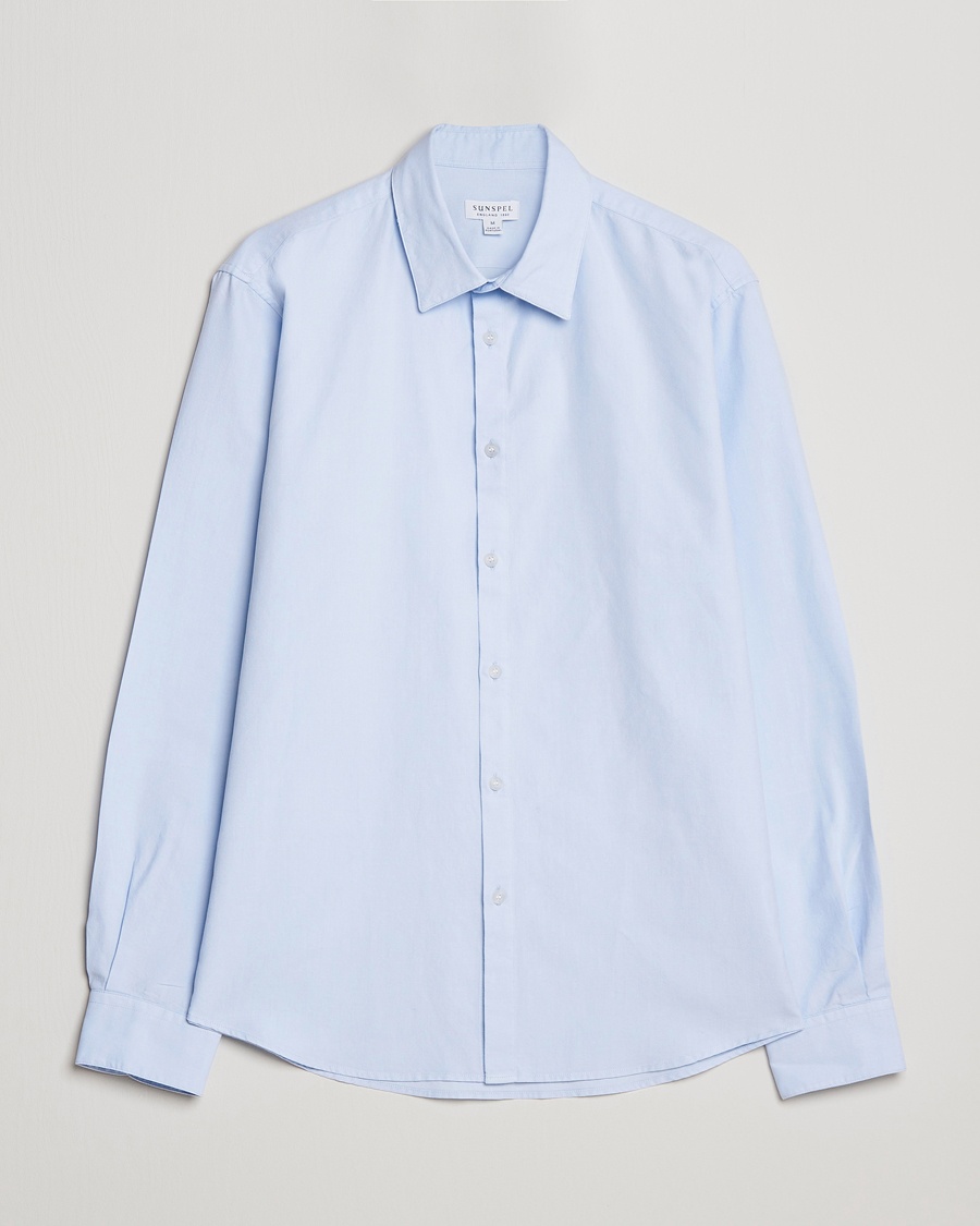 Herre | Skjorter | Sunspel | Casual Oxford Shirt Light Blue