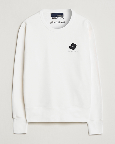 Herre | Lardini | Lardini | Cotton Embroidery Logo Sweatshirt White