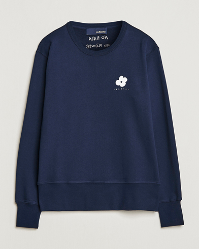 Herre | Lardini | Lardini | Cotton Embroidery Logo Sweatshirt Navy