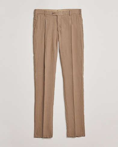 Herre |  | Lardini | Pleated Linen Trousers Beige
