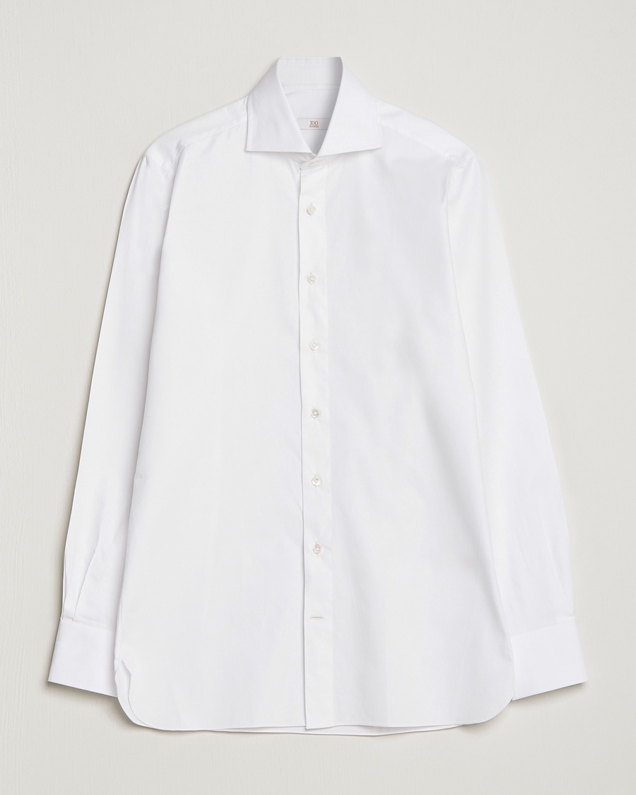Herre | | 100Hands | Gold Line Cotton Twill Cut Away Shirt White