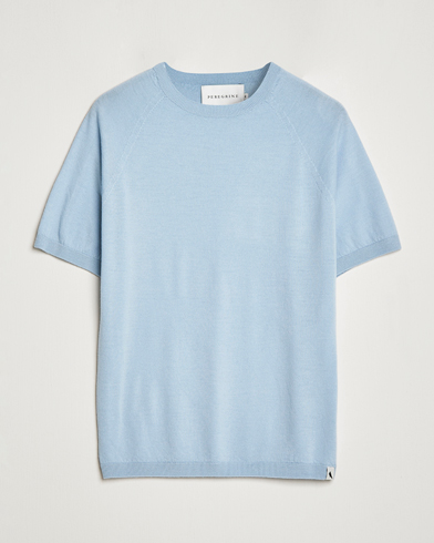 Herre |  | Peregrine | Knitted Wool T-Shirt Ocean