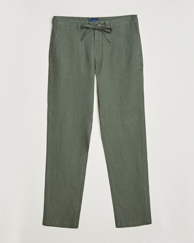 Herre | GANT | GANT | Relaxed Linen Drawstring Pants Green Ash