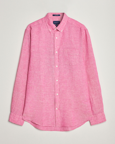 Herre | Linskjorter | GANT | Regular Fit Linen Shirt Pink