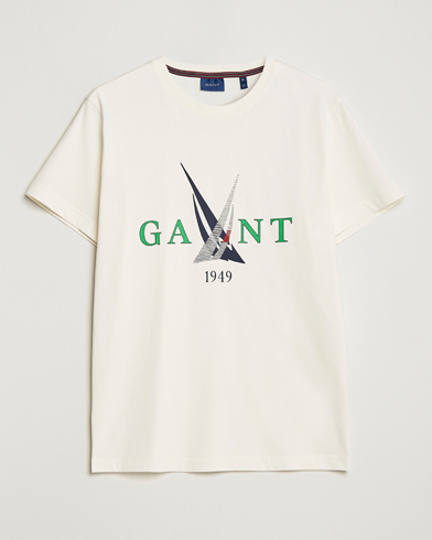Herre |  | GANT | Sailing Logo Crew Neck T-Shirt Cream