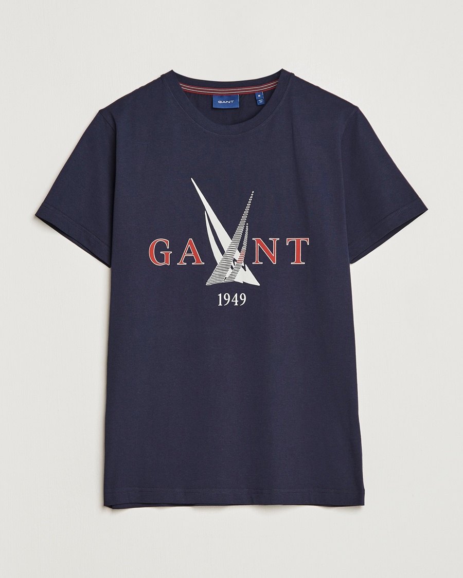 Herre | | GANT | Sailing Logo Crew Neck T-Shirt Evening Blue