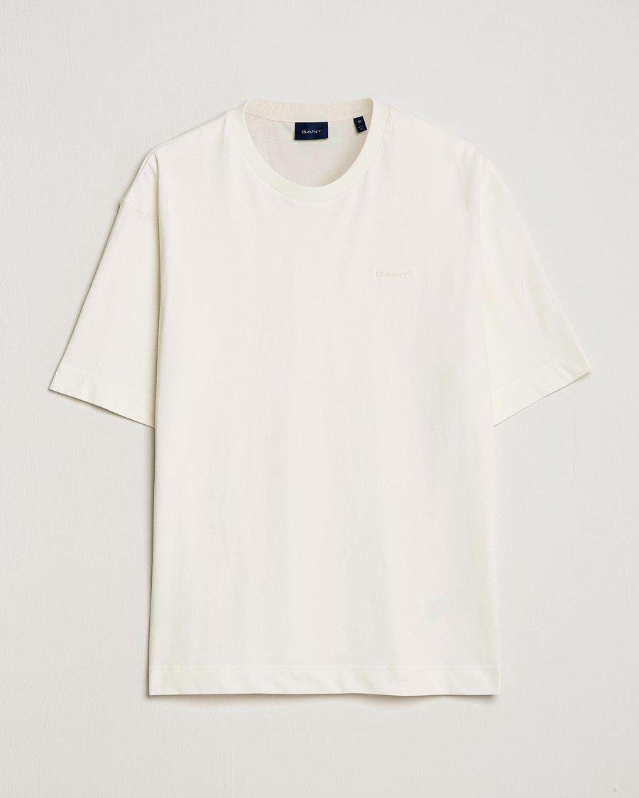 Herre | | GANT | Icon Crew Neck T-Shirt Cream