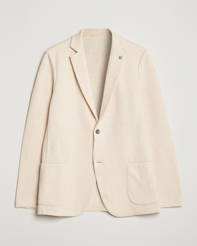 Herre | Strikkede blazere  | Gran Sasso | Structured Cotton/Linen Blazer Cream