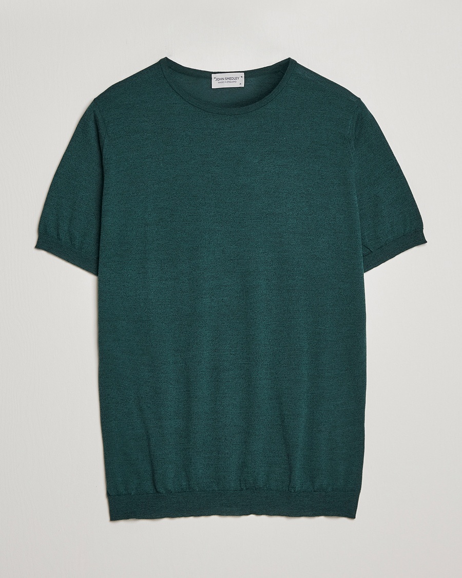 Herre | John Smedley | John Smedley | Belden Wool/Cotton T-Shirt Bottle Green