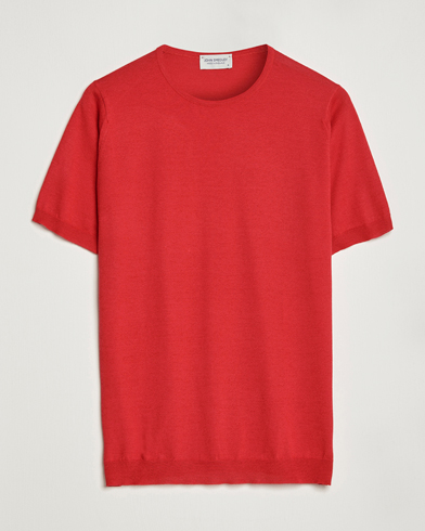 Herre | John Smedley | John Smedley | Belden Wool/Cotton T-Shirt Ruby