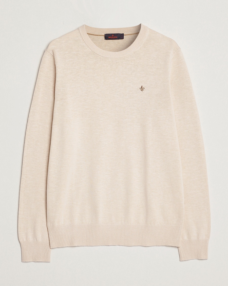 Herre | | Morris | Harold Cotton/Linen Summer Crew Neck Off White