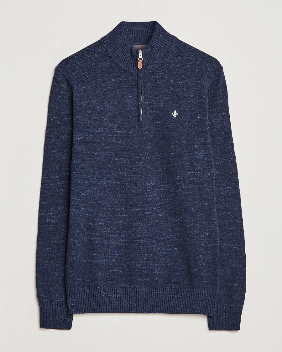 Herre | | Morris | Randall Cotton Half Zip Navy
