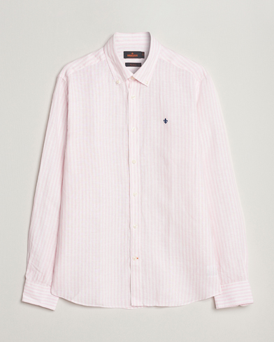 Herre | Linskjorter | Morris | Douglas Linen Button Down Striped Shirt Pink/White