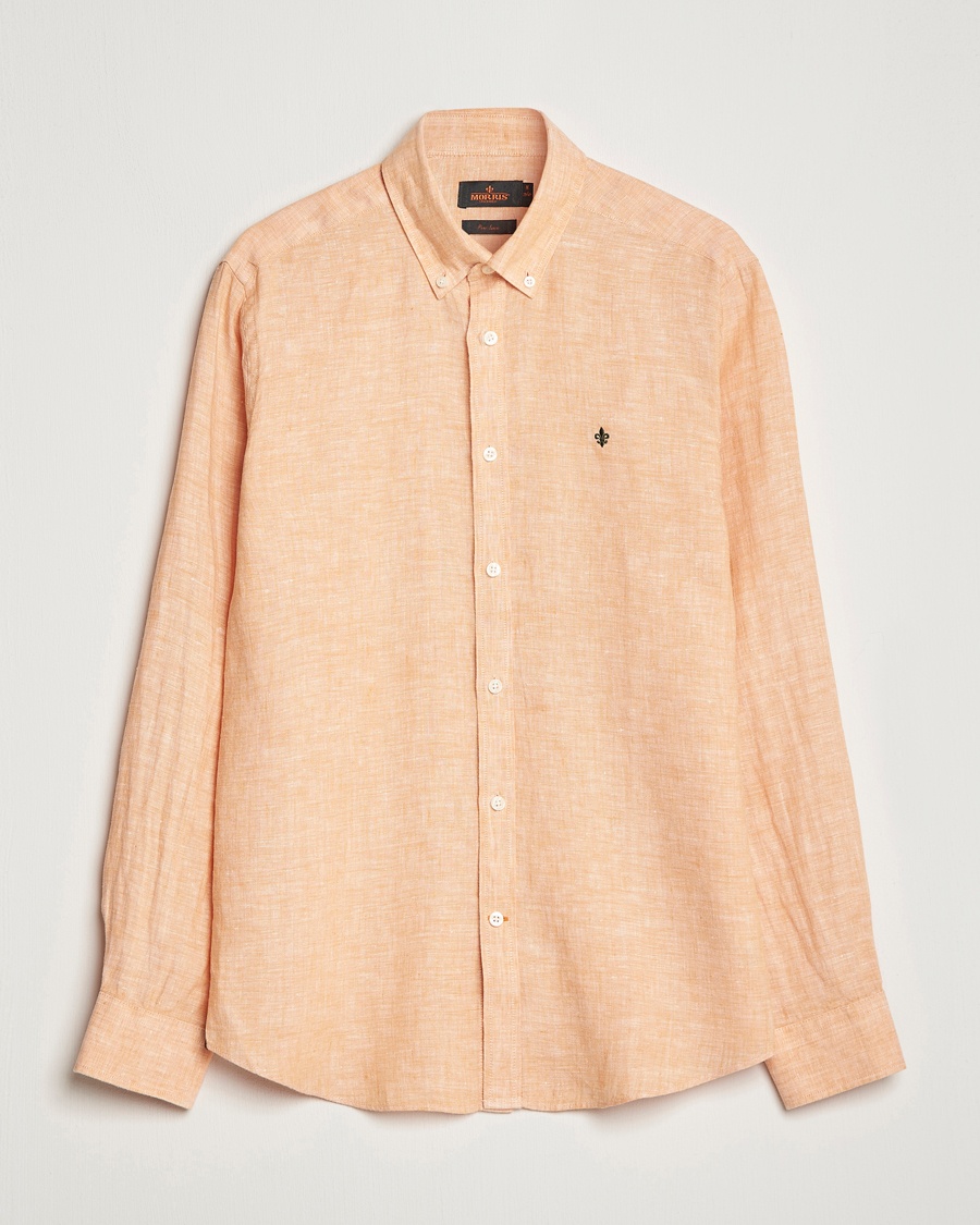Herre | Skjorter | Morris | Douglas Linen Button Down Shirt Orange
