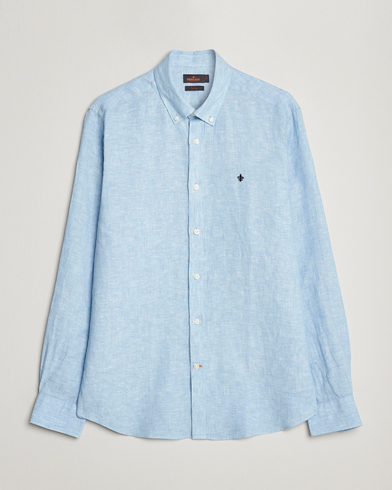 Herre | Linskjorter | Morris | Douglas Linen Button Down Shirt Light Blue