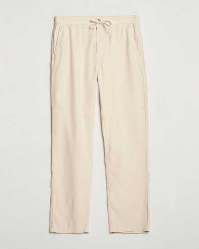 Herre | Bukser | Morris | Fenix Linen Drawstring Trousers Beige