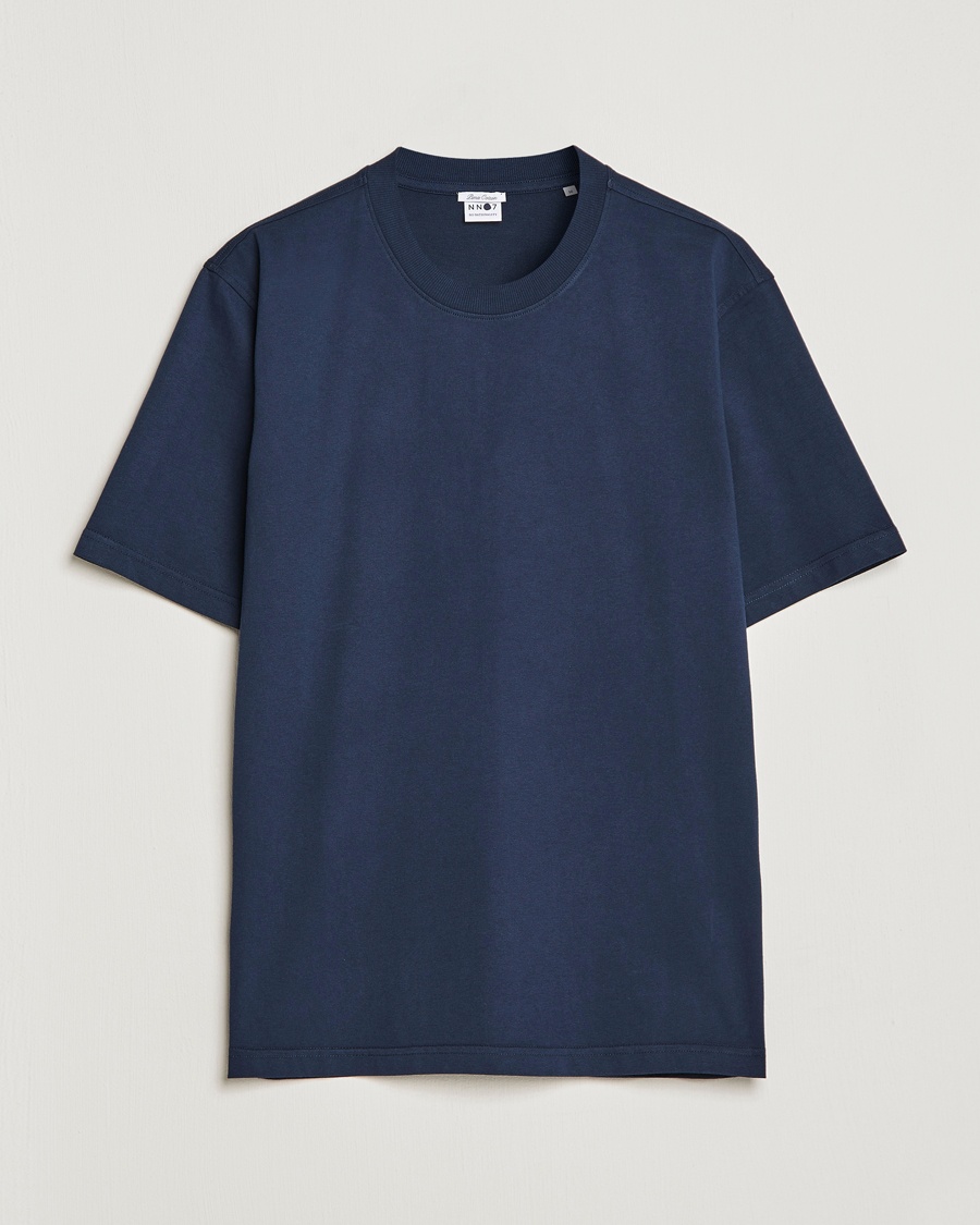 Herre | Klær | NN07 | Adam Pima Crew Neck T-Shirt Navy Blue