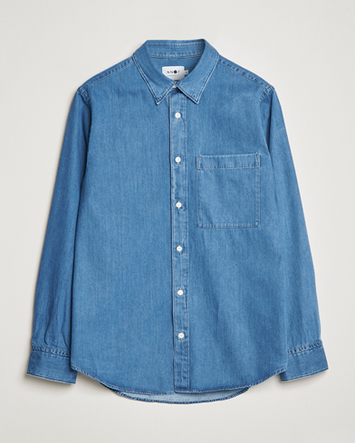 Herre | NN07 | NN07 | Cohen Tencel Denim Shirt Medium Blue