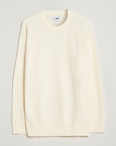 Herre | Strikkede gensere | NN07 | Brandon Cotton Knitted Sweater Ecru
