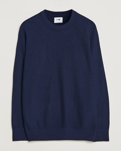 Herre |  | NN07 | Brandon Cotton Knitted Sweater Navy Blue
