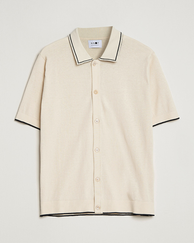 Herre | Kortermede skjorter | NN07 | Nolan Knitted Short Sleeve Shirt Ecru