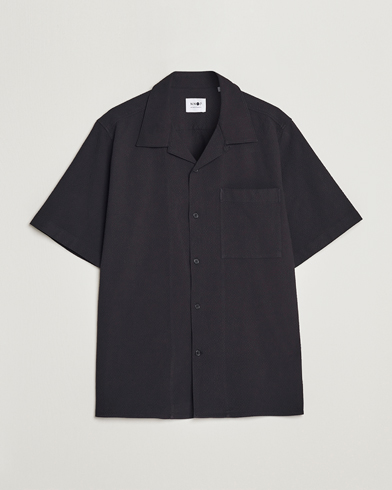 Herre | NN07 | NN07 | Julio Seersucker Short Sleeve Shirt Black