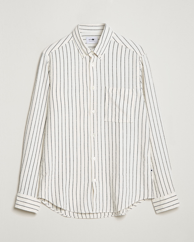 Herre |  | NN07 | Arne Linen Striped Shirt Navy/White